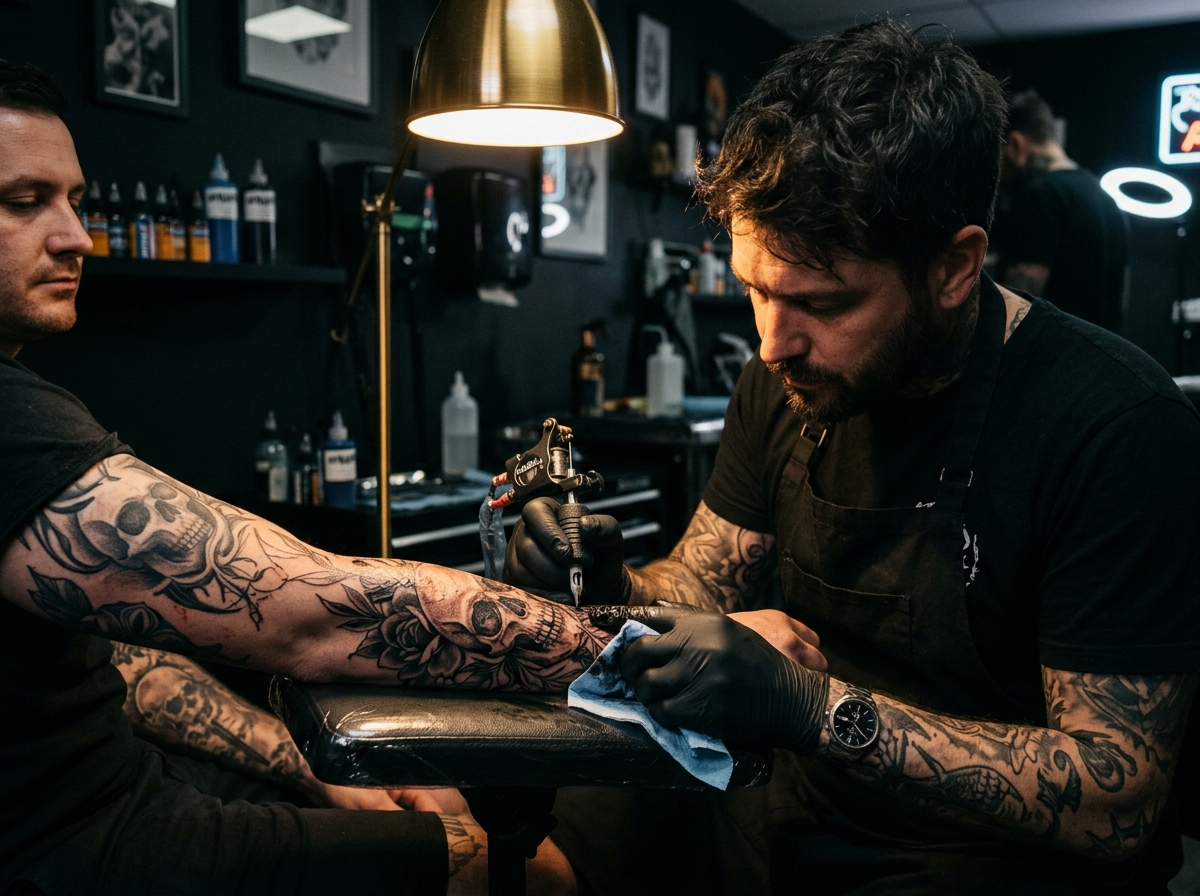 Ink Heaven Studio Artist at Work