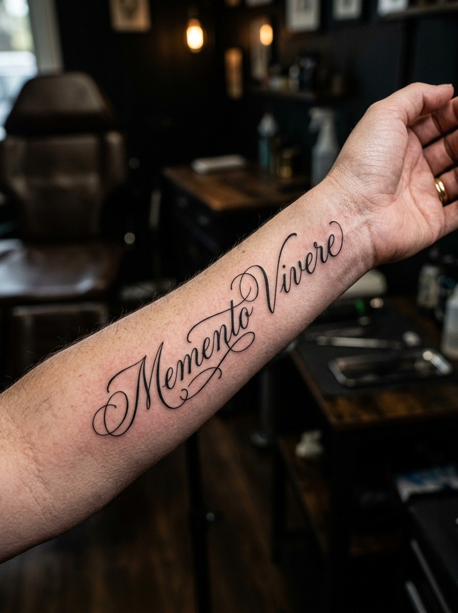 Custom Script Lettering Tattoo